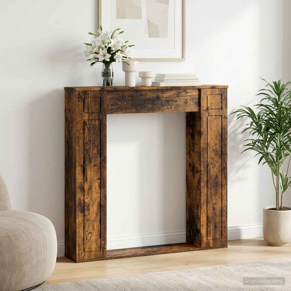 vidaXL Rám krbu Dymový dub 100 x 20 x 100 cm Kompozitné drevo