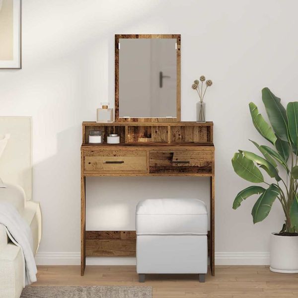 vidaXL Toaletný stolík Staré drevo 79 x 41 x 140 cm Kompozitné drevo