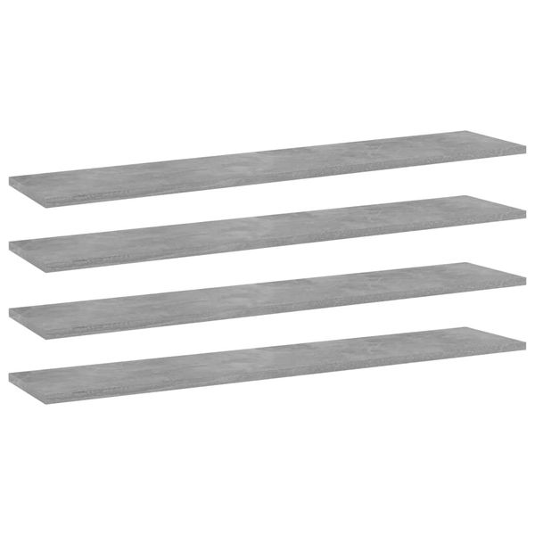vidaXL Prídavné police 4ks betónovo sivé 100x20x1,5cm kompozitné drevo