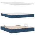 vidaXL Postel s úložným prostorem a matrací Modrá 160 x 200 cm