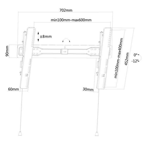 Neomounts LED-W650BLACK/Držák displeje/na stěnu/37-75"/sklopný/VESA 600X400/nosn. 35kg/černý Držák, VESA, nástenný, pro LCD a TV, úhloprícka 37"-75", nosnost 35kg, náklon 12°, cerný