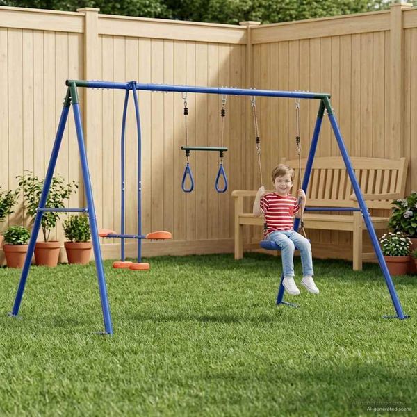 vidaXL Hojdačka do exteriéru Viacfarebný 263 x 185 x 185 cm Oceľ a PE