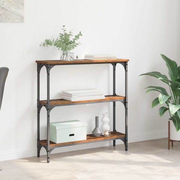 vidaXL Konzolový stôl Staré drevo 75 x 22,5 x 75 cm Kompozitné drevo