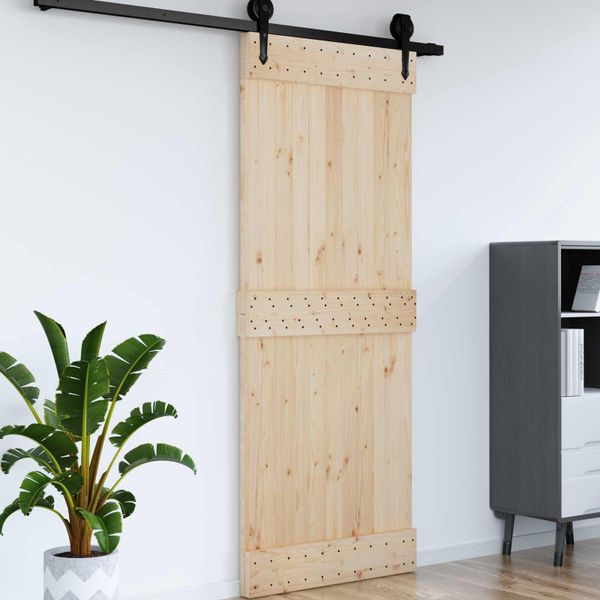 vidaXL Dvere NARVIK Prírodná 90 x 210 cm Masívne borovicové drevo
