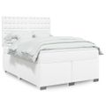 vidaXL Boxspring posteľ s matracom biela 160x200 cm umelá koža