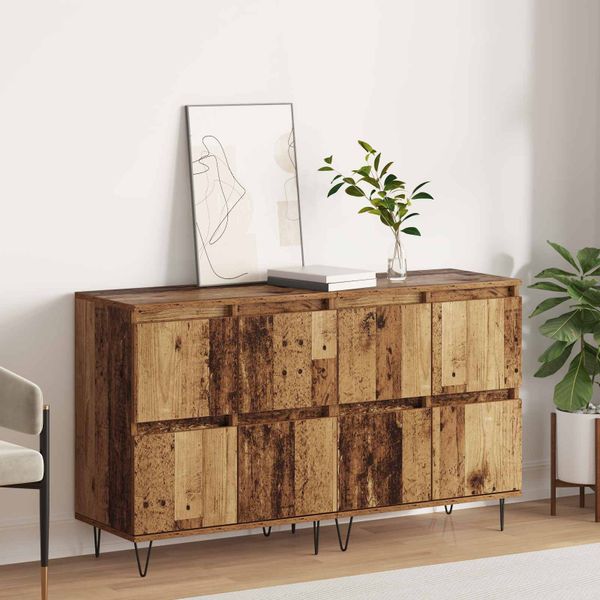 vidaXL Komody 2 pcs Staré drevo