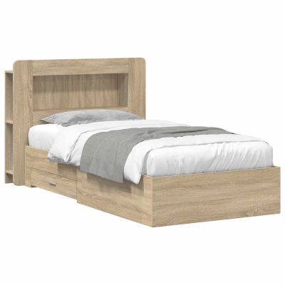vidaXL Rám postele so skladom Dub sonoma 75 x 190 cm Kompozitné drevo
