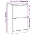 vidaXL Botník biely 60x34x96,5 cm kompozitné drevo