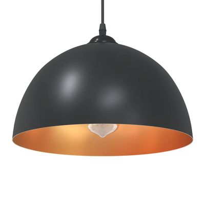 vidaXL Závesné lampy 2 ks, výškovo nastaviteľné, E27, čierne, Ø 30 cm, kovové