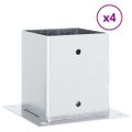 vidaXL Podnože stĺpikov štvorcové 4 ks Strieborná 101x101 mm