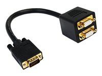 M/F Dual Monitor Video Cable Splitter (VGASPL1VV) - Rozdeľovač VGA - HD-15 (VGA) (M) do HD-15 (VGA) (F) - 30 cm - čierna - pre P/N: DP2VGAMM6, DP2VGAMM6B, HD2VGAMM6, MXT101MM