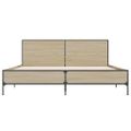 vidaXL Posteľný rám dub sonoma 135x190 cm kompozitné drevo a kov