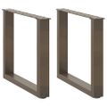 vidaXL Nohy konferenčného stolíka v tvare U, 2 ks, prírodná oceľ, 50 x (42-43) cm, oceľ