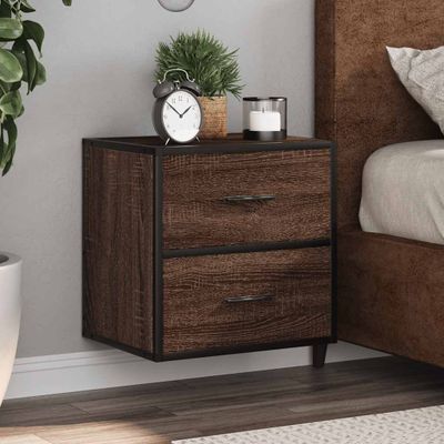 vidaXL Nástenné nočné stolíky 2 ks hnedý dub 40x31x39,5 cm