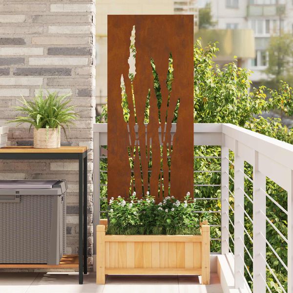vidaXL Záhradná clona na súkromie Kvetinový Hrdzavý 50 x 140 cm