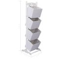 vidaXL Regál so 4 košíkmi biely 35x35x125 cm drevený