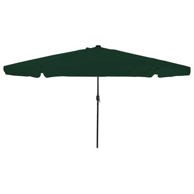 vidaXL Záhradný slnečník 395 x 395 x 245 cm Polyester Okrúhly Zelená
