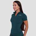 Dámske tričko Cropped Ignite Dark Green - GymBeam, veľkosť M, veľkosť oblečenia M