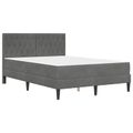 vidaXL Rám postele s matracom Tmavo šedá 140 x 190 cm Zamat