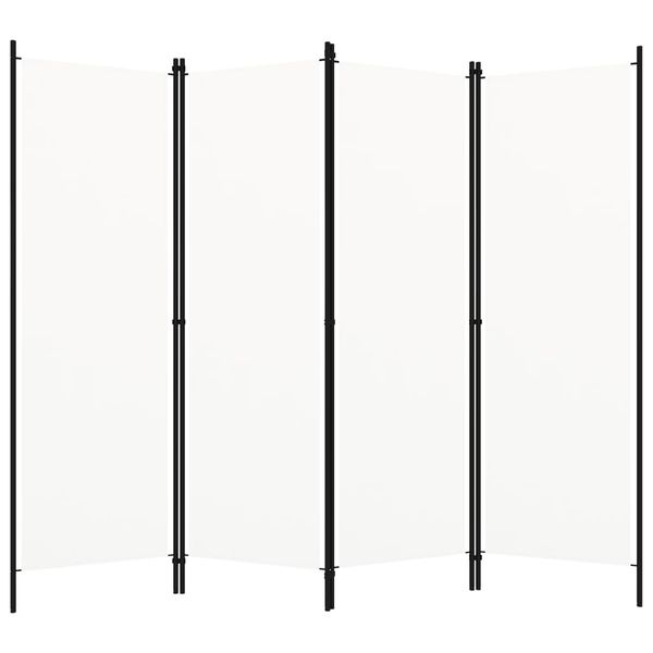 vidaXL 4-panelový paraván biely 200x180 cm