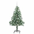 vidaXL Umelý vianočný stromček, snehom obalený, s LED svetlom 150 cm