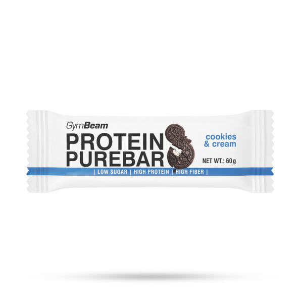 Proteínová tyčinka PureBar - GymBeam, cookies & cream, 60 g