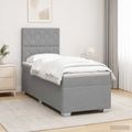 vidaXL Posteľ boxspring s matracom Svetlosivá 100 x 200 cm Látka