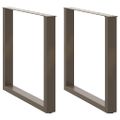 vidaXL Nohy k jedálenskému stolu v tvare U, 2 ks, prírodná oceľ, 80 x (72-73) cm, oceľ