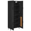vidaXL Highboard Čierny dub 69,5 x 34 x 180 cm Kompozitné drevo