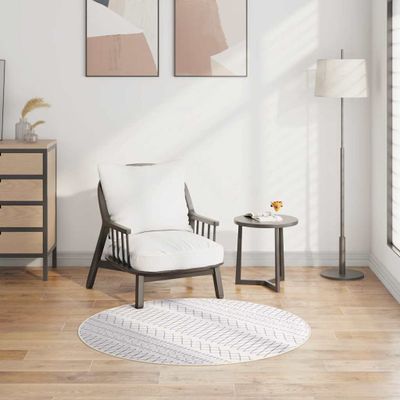 vidaXL Prateľný koberec φ120 cm čierno-biely