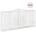 vidaXL Oblúkové gabiónové koše 15 ks 400x50x180/200 cm pozink. železo