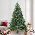 vidaXL Umelý vianočný stromček s 300 LED-i Zelená 240 cm PE a PVC