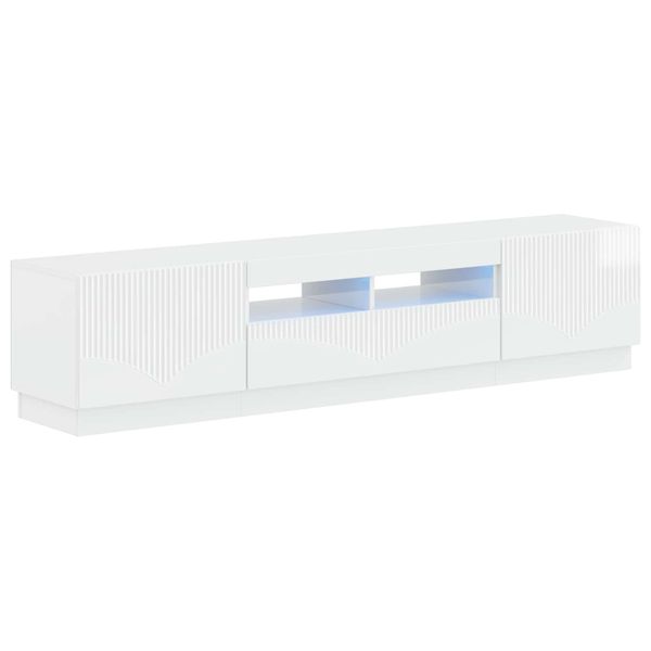 vidaXL 5-dielny LED TV kabinet Biela s vysokým leskom Kompozitné drevo