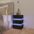 vidaXL Nočný stolík s LED, lesklý čierny 45x35x67 cm, kompozitné drevo