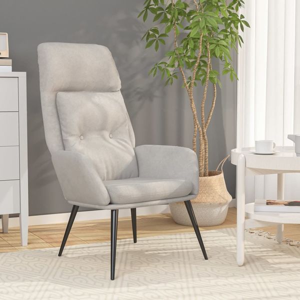 vidaXL Relaxačné kreslo bledosivé umelá semišová koža