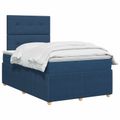 vidaXL Posteľ boxspring s matracom Modrá 120 x 200 cm Látka