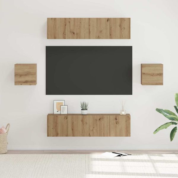 vidaXL Zostava TV skriniek 6 pcs Remeselný dub Kompozitné drevo
