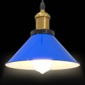 VidaXL Závesná lampa výškovo nastaviteľná E27 lesk tmavomodrá Ø 22 cm