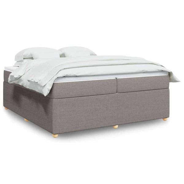 vidaXL Boxspring posteľ s matracom sivohnedý 200x200 cm látka