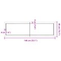 vidaXL Stolová doska svetlohnedá 140x40x(2-6)cm ošetrený masív hrany