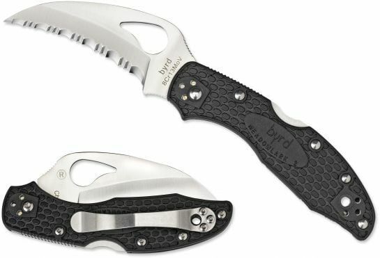 Byrd BY22SBK Hawkbill Lightweight Black vreckový nôž 7,2 cm, čierna, FRN
