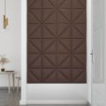 vidaXL Nástenné panely 12 ks hnedé 30x30 cm umelá koža 0,54 m²
