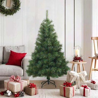 vidaXL Umelý Sklápací Vianočný Stromček Zelená 120 cm PVC, oceľ