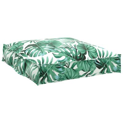 vidaXL Podložka List Vzor listov 70 x 70 x 12 cm Oxfordská látka