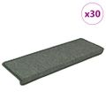 vidaXL Schodové rohože 30 ks 65x21x4 cm tmavozelené s obdĺžnikovým okrajom