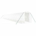 vidaXL Fóliovník s oceľovým rámom biely 36 m² 18x2x2 m