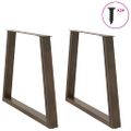 vidaXL Nohy k jedálenskému stolu v tvare V, 2 ks, prírodná oceľ, 80 x (72-73,3) cm, oceľ