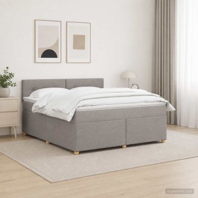 vidaXL Posteľ boxspring s matracom Sivohnedá 140 x 200 cm Látka