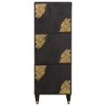 vidaXL Highboard s dverami Čierna 40 x 33 x 110 cm Masívne mango drevo