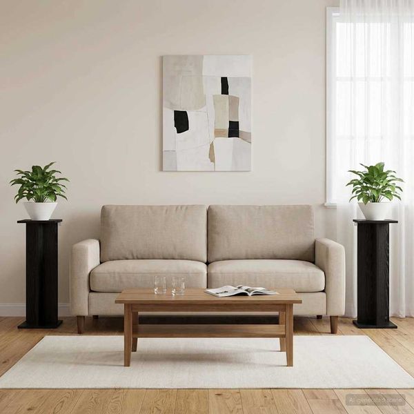 vidaXL Stojan na rastliny 2 pcs Čierny Dub 25 x 25,5 x 80,5 cm